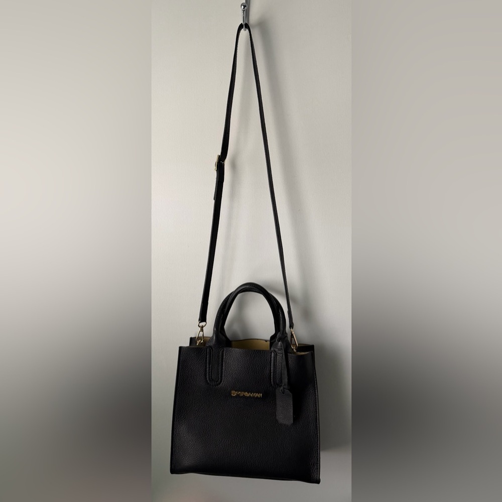Persaman New York Black Isabella Leather Tote